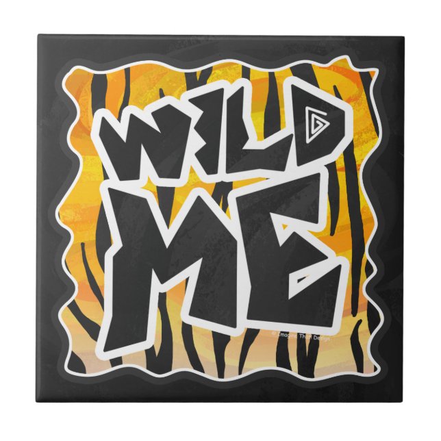 Wild Me Tiger Orange and Black Tile (Front)