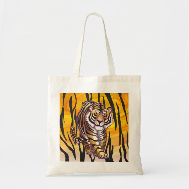 Wild Me Tiger Orange and Black Tote Bag (Front)