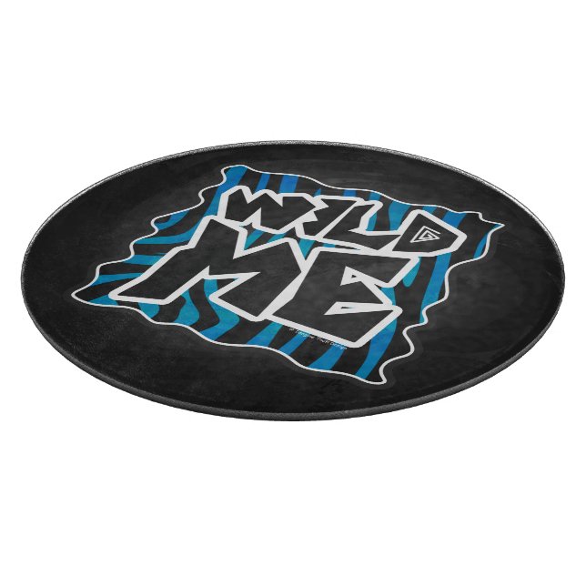 Wild Me Zebra Black and Blue Cutting Board (Corner)