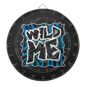 Wild Me Zebra Black and Blue Dartboard