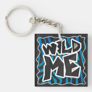 Wild Me Zebra Black and Blue Key Ring