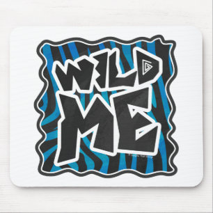 Wild Me Zebra Black and Blue Mouse Mat