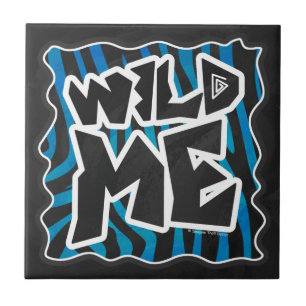 Wild Me Zebra Black and Blue Tile