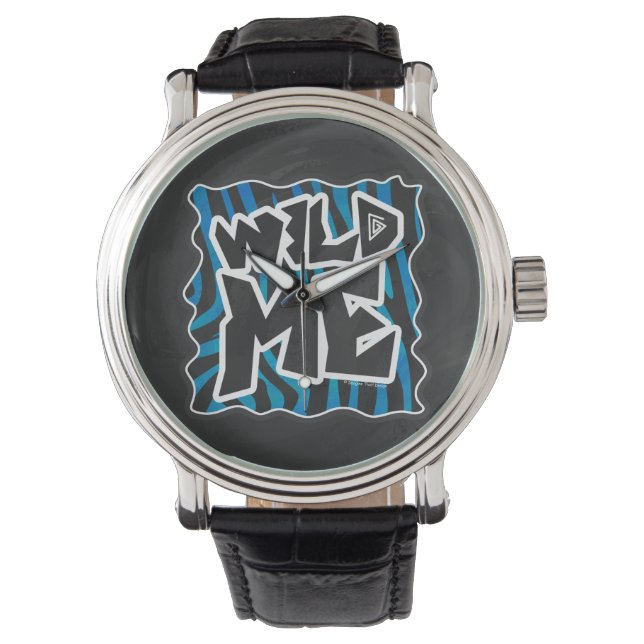 Wild Me Zebra Black and Blue Watch (Front)