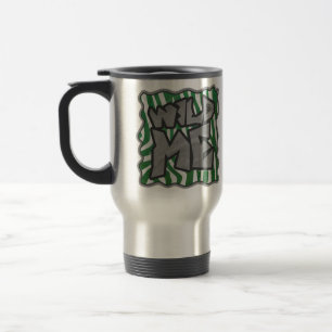 Wild Me Zebra Green and White Travel Mug