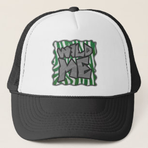 Wild Me Zebra Green and White Trucker Hat
