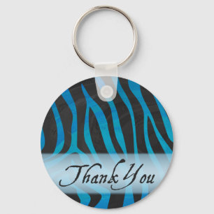Wild Me Zebra Pattern Thank You Key Ring