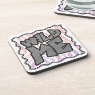 Wild Me Zebra Pink and White Coaster