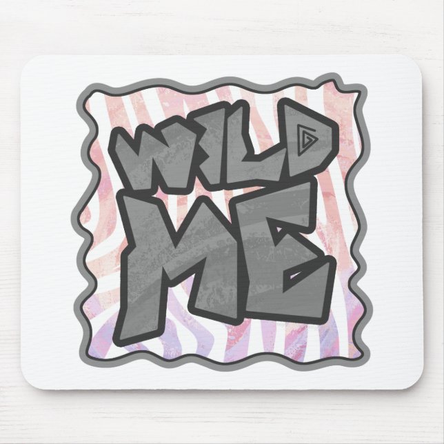 Wild Me Zebra Pink and White Mouse Mat (Front)