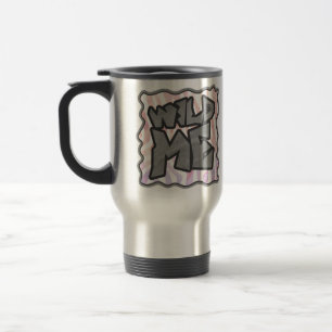Wild Me Zebra Pink and White Travel Mug