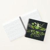 Wild Meadow | Black & Green Botanical Personalised Notebook (Inside)