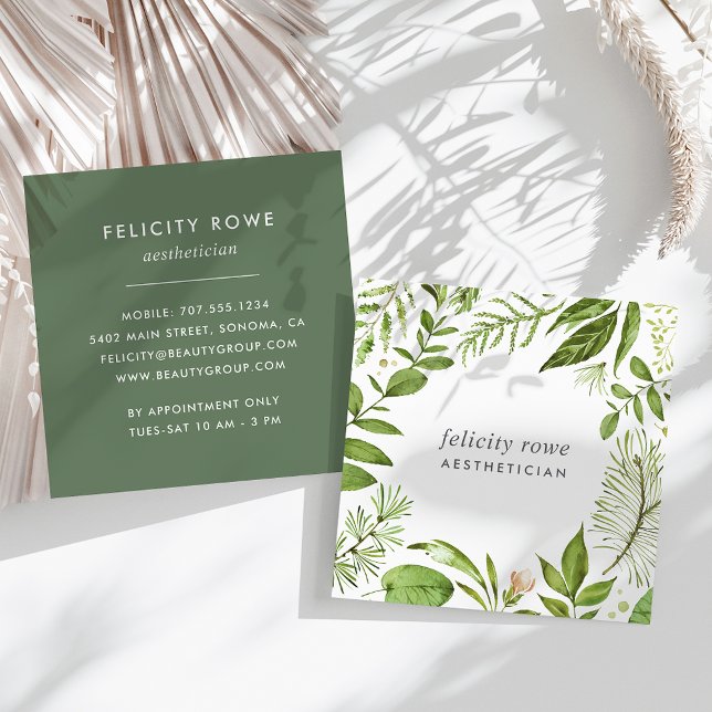 Wild Meadow | Botanical Frame Square Business Card (Creator Uploaded)