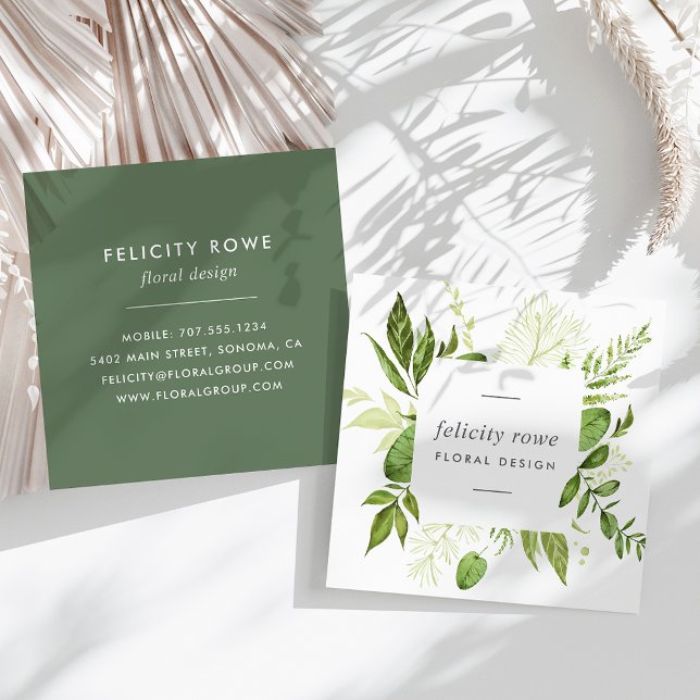 Wild Meadow | Botanical Frame Square Business Card (Creator Uploaded)