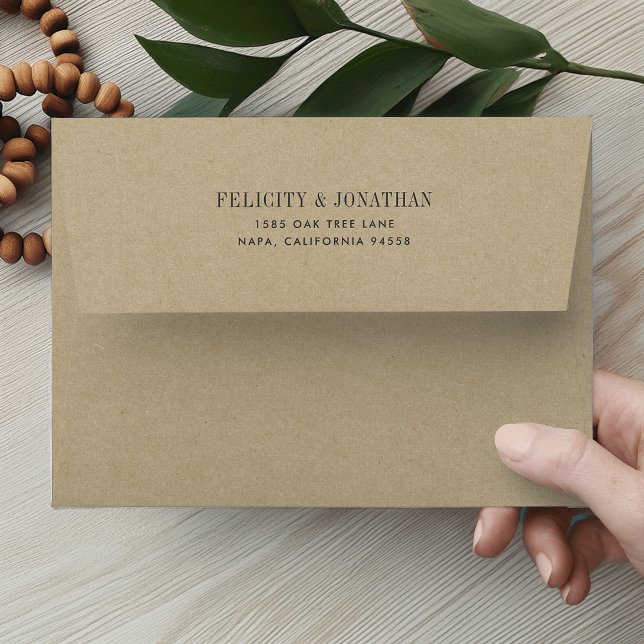Wild Meadow | Botanical Kraft Return Address Envelope (Creator Uploaded)