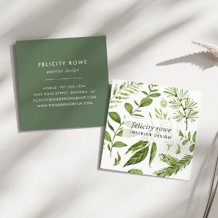 Wild Meadow Botanical Print Square Business Card