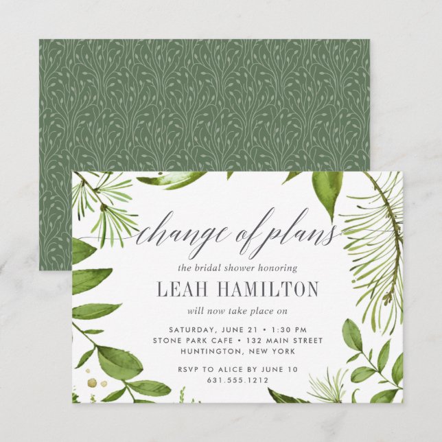 Wild Meadow Bridal Shower Postponement Invitation (Front/Back)