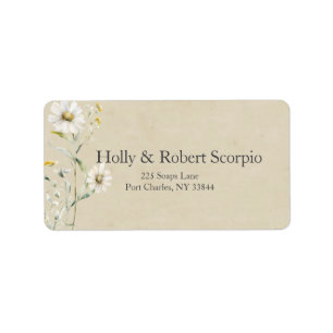 Wild Meadow Daisy Kraft Floral Wedding Label