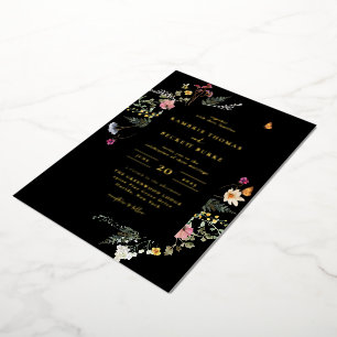 Wild Meadow Floral Arch Frame Black Wedding