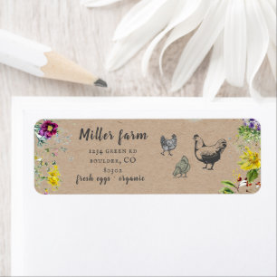 wild meadow floral rustic script return address