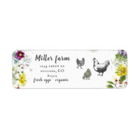 wild meadow floral rustic script return address