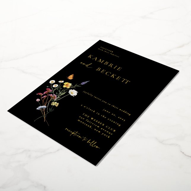 Wild Meadow Floral Wedding Black (Rotated)