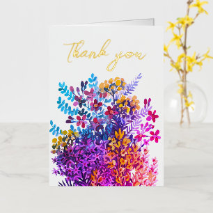Wild meadow flowers thank you card