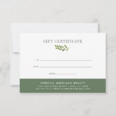 Wild Meadow | Green Botanical Gift Certificate (Back)
