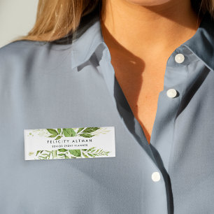 Wild Meadow   Green Botanical Name Tag