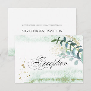 Wild Meadow Green Botanical Wedding Reception Invitation