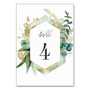 Wild Meadow   Green Botanical Wedding Table Number