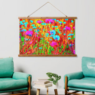 Wild Meadow in Bloom Pop Art Hanging Tapestry