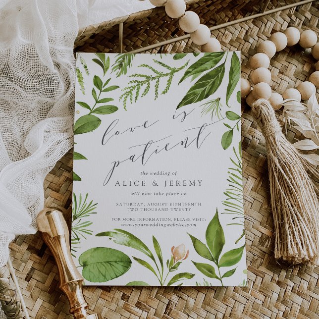 Wild Meadow Love Is Patient Wedding Postponement Invitation (Creator Uploaded)