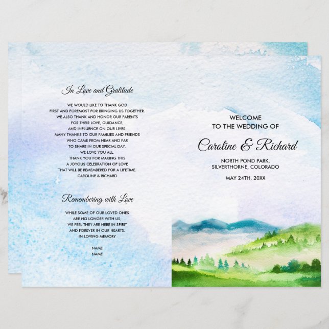 Wild Meadow | Spring Mountain Wedding Programs (Front/Back)