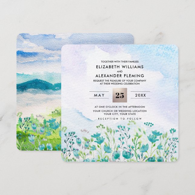 Wild Meadow | Spring Mountains Wedding Invitations (Front/Back)