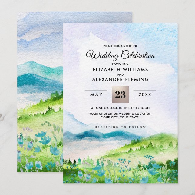 Wild Meadow | Spring Mountains Wedding Invitations (Front/Back)