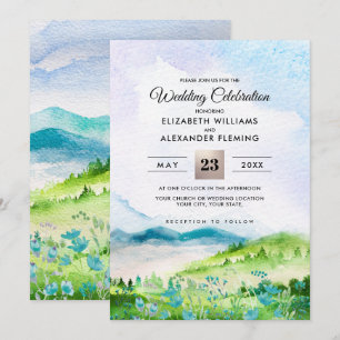 Wild Meadow   Spring Mountains Wedding Invitations
