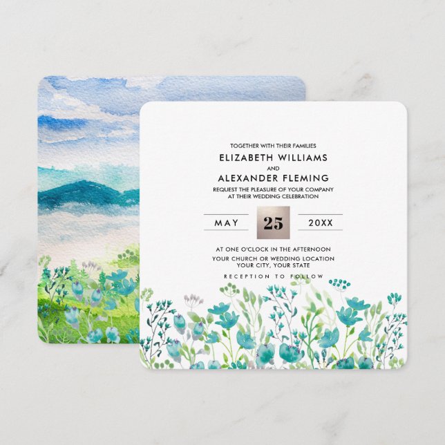 Wild Meadow | Spring Mountains Wedding Invitations (Front/Back)