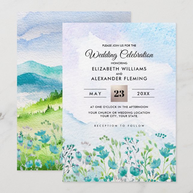 Wild Meadow | Spring Mountains Wedding Invitations (Front/Back)
