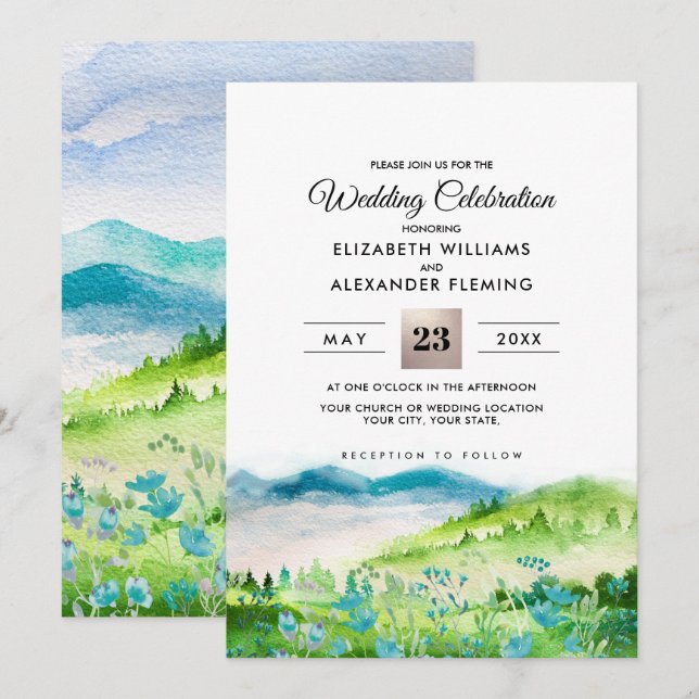 Wild Meadow | Spring Mountains Wedding Invitations (Front/Back)