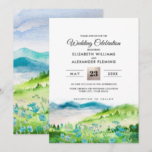 Wild Meadow   Spring Mountains Wedding Invitations