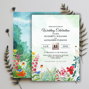 Wild Meadow   Summer Forest Wedding Invitations