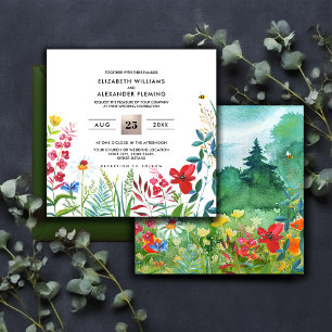 Wild Meadow   Summer Forest Wedding Invitations