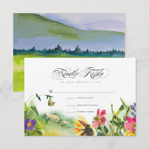 Wild Meadow Sunflowers Wedding RSVP Card