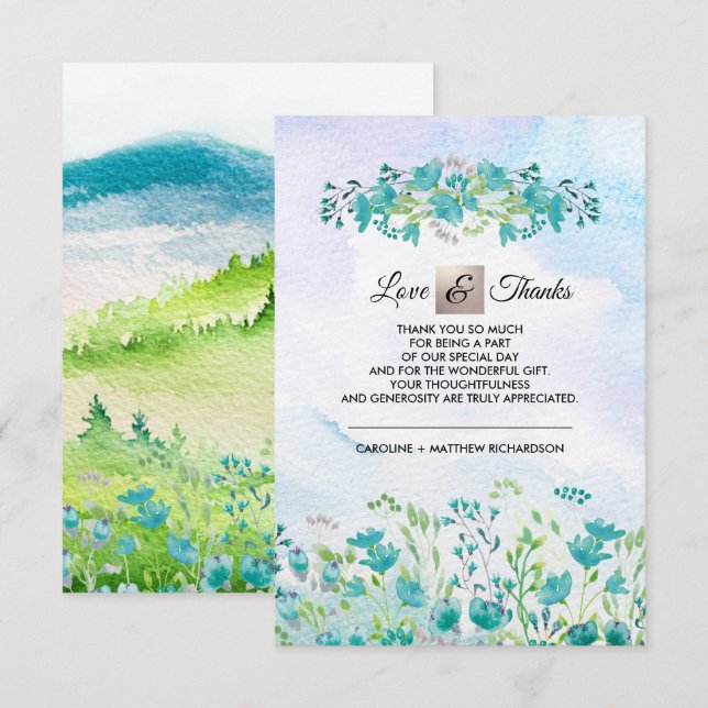 Wild Meadow Thank You Wedding Card (Front/Back)
