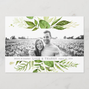 Wild Meadow   Wedding Photo Flat Thank You Card