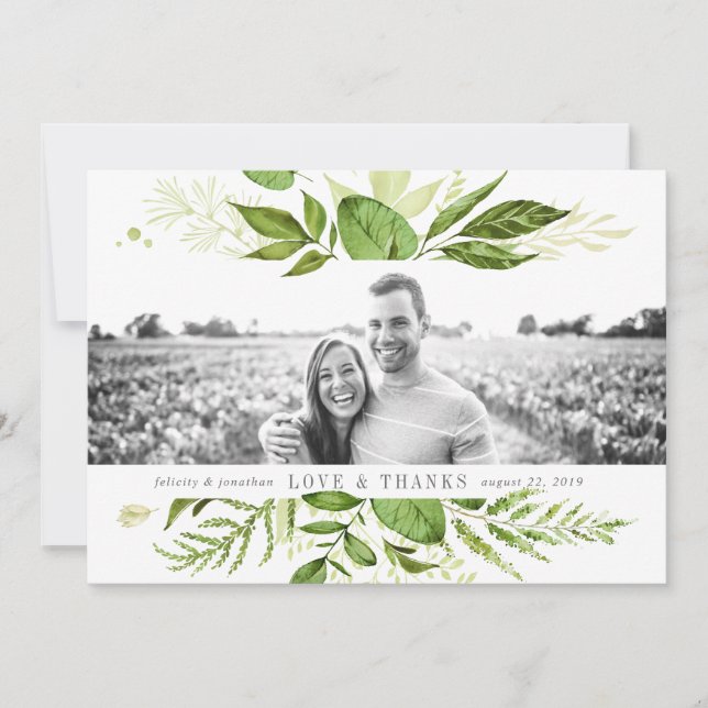 Wild Meadow | Wedding Photo Flat Thank You Card (Front)