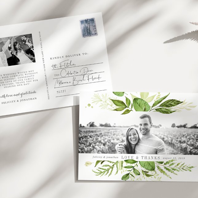 Wild Meadow | Wedding Photo Thank You Postcard (Creator Uploaded)