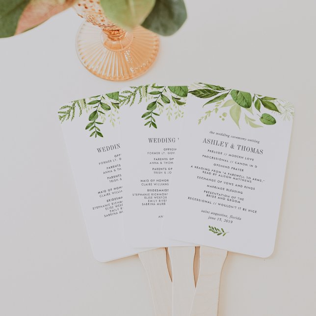 Wild Meadow Wedding Program Hand Fan (Creator Uploaded)