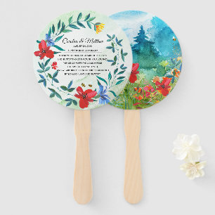 Wild Meadow   Wildflowers Painting Wedding  Hand Fan