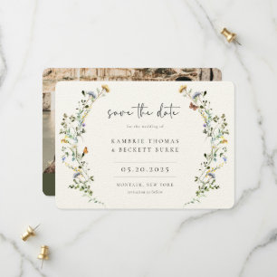 Wild Meadow Wreath Floral Photo Save The Date